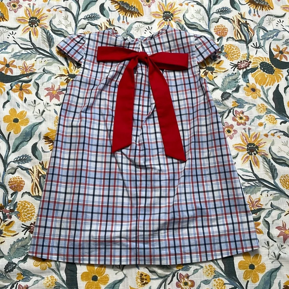 bella bliss Red Bow Plaid Dress